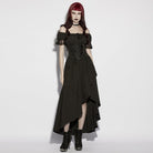 PUNK RAVE Women's Gothic Church Embroidered Hawk-moth Lace-up Underbust Corset