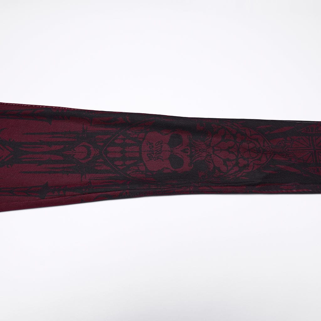 PUNK RAVE Women's Gothic Church Skull Printed Leggings