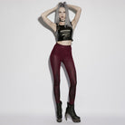 PUNK RAVE Women's Gothic Church Skull Printed Leggings