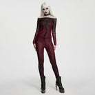 PUNK RAVE Women's Gothic Church Skull Printed Leggings