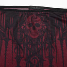PUNK RAVE Women's Gothic Church Skull Printed Off Shoulder Mesh Top