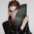 PUNK RAVE Women's Gothic Color Gradient Carving Fan
