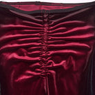 PUNK RAVE Women's Gothic Contrast Color Drawstring Velvet Flared Pants Red