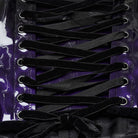 PUNK RAVE Women's Gothic Contrast Color Patent Leather Underbust Corset Purple