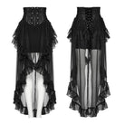 PUNK RAVE Women's Gothic Corset Ruffled Chiffon Skirt