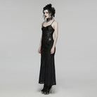 PUNK RAVE Women's Gothic Crochet Flower Slip Dress