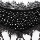 PUNK RAVE Women's Gothic Crosee Beaded Lace Hem Choker