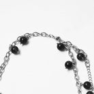 PUNK RAVE Women's Gothic Cross Beaded Necklace Black