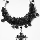PUNK RAVE Women's Gothic Cross Beaded Necklace Black