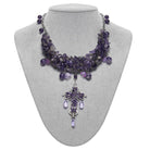 PUNK RAVE Women's Gothic Cross Beaded Necklace Violet
