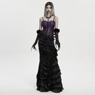 PUNK RAVE Women's Gothic Cross Beaded Necklace Violet