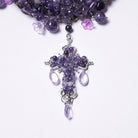 PUNK RAVE Women's Gothic Cross Beaded Necklace Violet