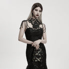 PUNK RAVE Women's Gothic Cross Chain Embroidered Bag