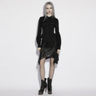 PUNK RAVE Women's Gothic Cross Lace-up Turn-down Collar Shirt