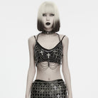 PUNK RAVE Women's Gothic Cross Layered Chain Chest Body Harness