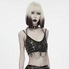 PUNK RAVE Women's Gothic Cross Layered Chain Chest Body Harness