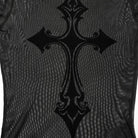 PUNK RAVE Women's Gothic Cross Mesh Shirt