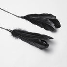 PUNK RAVE Women's Gothic Cross&Skull Chained Feather Headwear