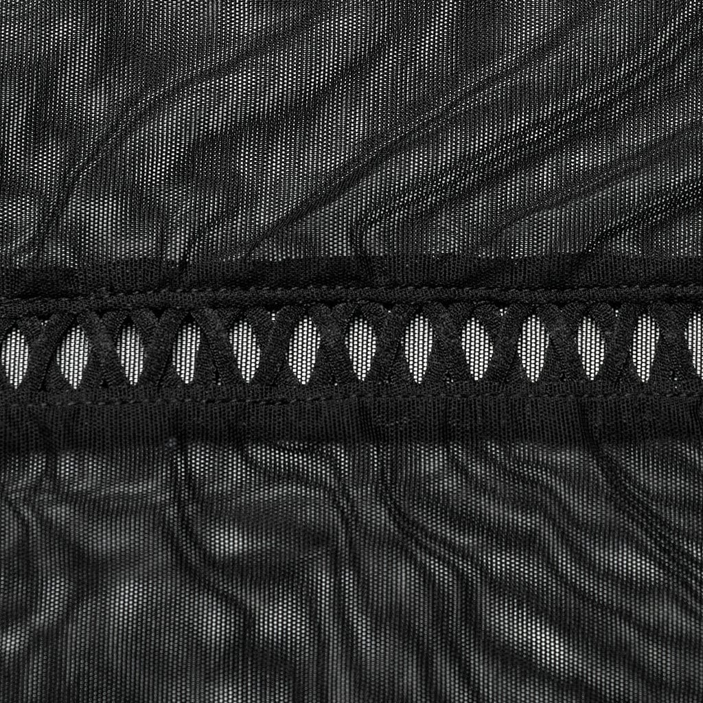 PUNK RAVE Women's Gothic Cutout Halterneck Mesh Shirt