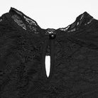 PUNK RAVE Women's Gothic Cutout Lace Short Sleeved Top