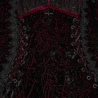 PUNK RAVE Women's Gothic Cutout Lace-up Irregular Hem Maxi Dress Black-Red