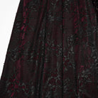 PUNK RAVE Women's Gothic Cutout Lace-up Irregular Hem Maxi Dress Black-Red