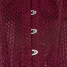 PUNK RAVE Women's Gothic Decal Sheer Lace-up Overbust Corset Red