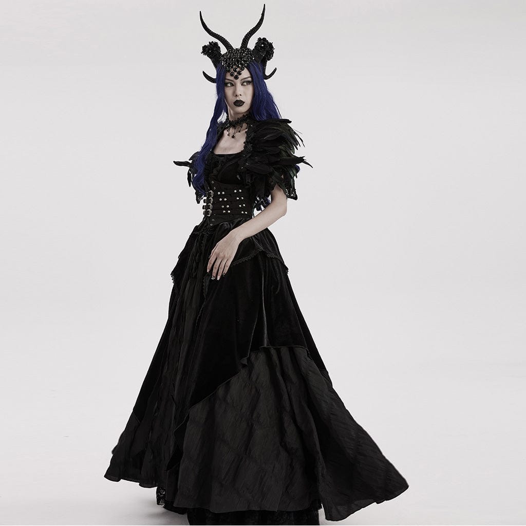 PUNK RAVE Women's Gothic Demon Horn Headwear