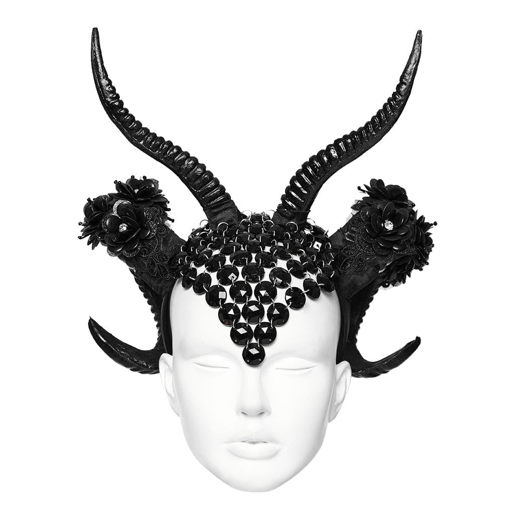 PUNK RAVE Women's Gothic Demon Horn Headwear