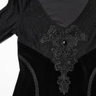 PUNK RAVE Women's Gothic Embroidered Lace-up Flared Sleeved Dress