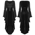 PUNK RAVE Women's Gothic Embroidered Lace-up Flared Sleeved Dress