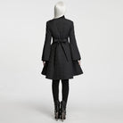 PUNK RAVE Women's Gothic Embroidered Stand Collar Asymmetric Long Jacket