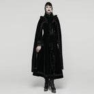 PUNK RAVE Women's Gothic Embroidered Stand Collar Beaded Coat
