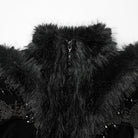 PUNK RAVE Women's Gothic Embroidered Stand Collar Beaded Coat