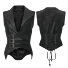 PUNK RAVE Women's Gothic Eyelet Buckle Lace-up Vest