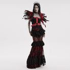 PUNK RAVE Women's Gothic Faux Feather Shoulder Harness