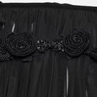 PUNK RAVE Women's Gothic Feather Beaded Applique Mesh Cloak