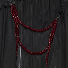 PUNK RAVE Women's Gothic Feather Beaded Applique Mesh Cloak