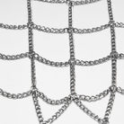 PUNK RAVE Women's Gothic Feather Chain Cobweb Masquerade Mask Silver