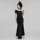 PUNK RAVE Women's Gothic Feather Ribbon Hat