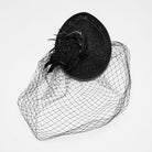 PUNK RAVE Women's Gothic Feather Rose Birdcage Veil Fascinator Hat Black