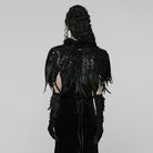 PUNK RAVE Women's Gothic Feathered Short Cape