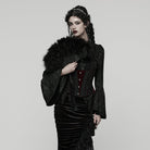 PUNK RAVE Women's Gothic Feathered Tassel Fan