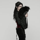 PUNK RAVE Women's Gothic Feathered Tassel Fan