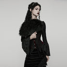 PUNK RAVE Women's Gothic Feathered Tassel Fan