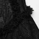 PUNK RAVE Women's Gothic Flared Sleeved Mesh Splice Lace Dress