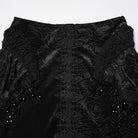PUNK RAVE Women's Gothic Floral Beaded Irregular Hem Fishtail Skirt Black