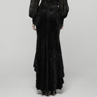 PUNK RAVE Women's Gothic Floral Beaded Irregular Hem Fishtail Skirt Black