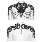 PUNK RAVE Women's Gothic Floral Crochet Beaded Necklace