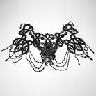 PUNK RAVE Women's Gothic Floral Crochet Beaded Necklace